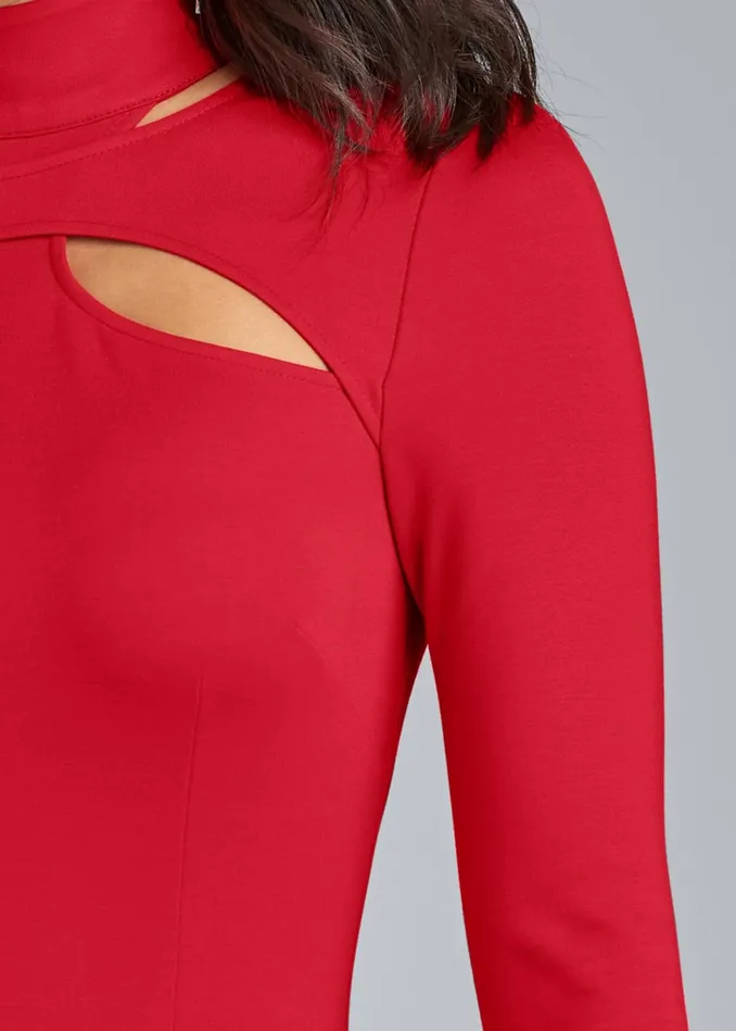 Cutout Midi Dress Red Women VENUS Midi Dresses