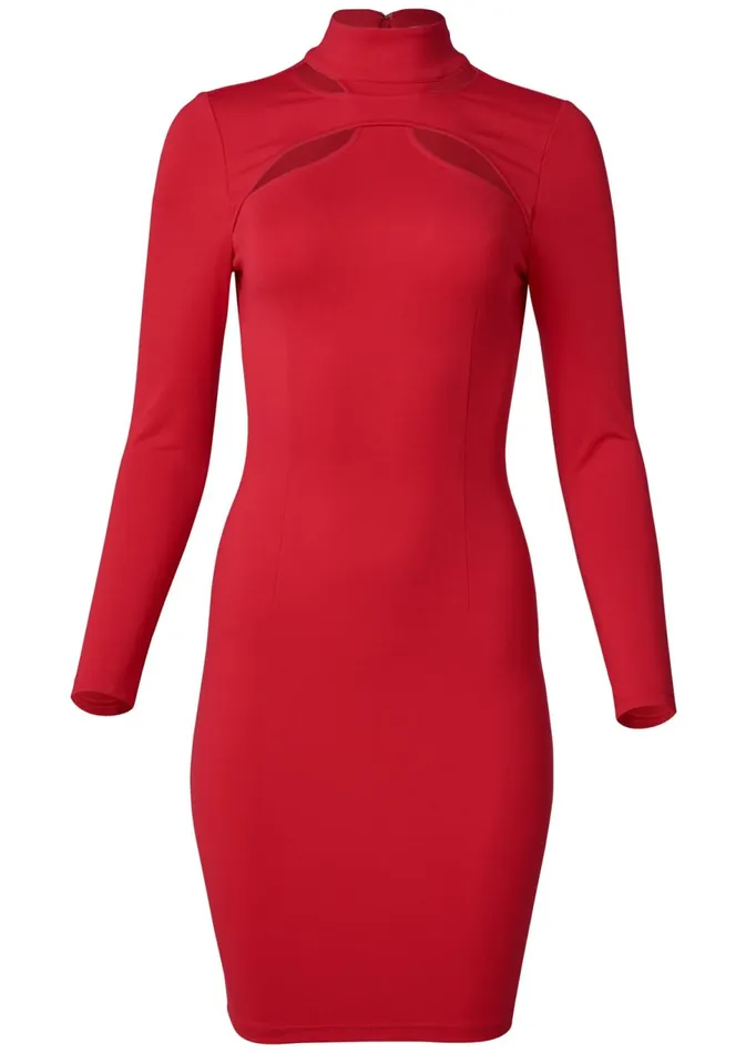 Cutout Midi Dress Red Women VENUS Midi Dresses