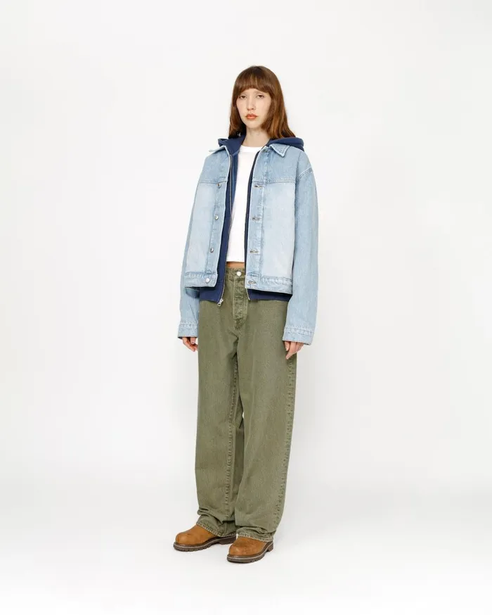 Denim MenWomen Stussy BIG OL039 JEAN DENIM Faded Army Denim MenWomen Stussy BIG OL039 JEAN DENIM Faded Army