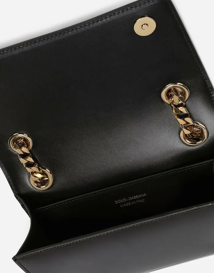 Dolce and Gabbana 35 Women Polished Calfskin 35 Phone Bag Black Dolce and Gabbana 35 Women Polished Calfskin 35 Phone Bag Black