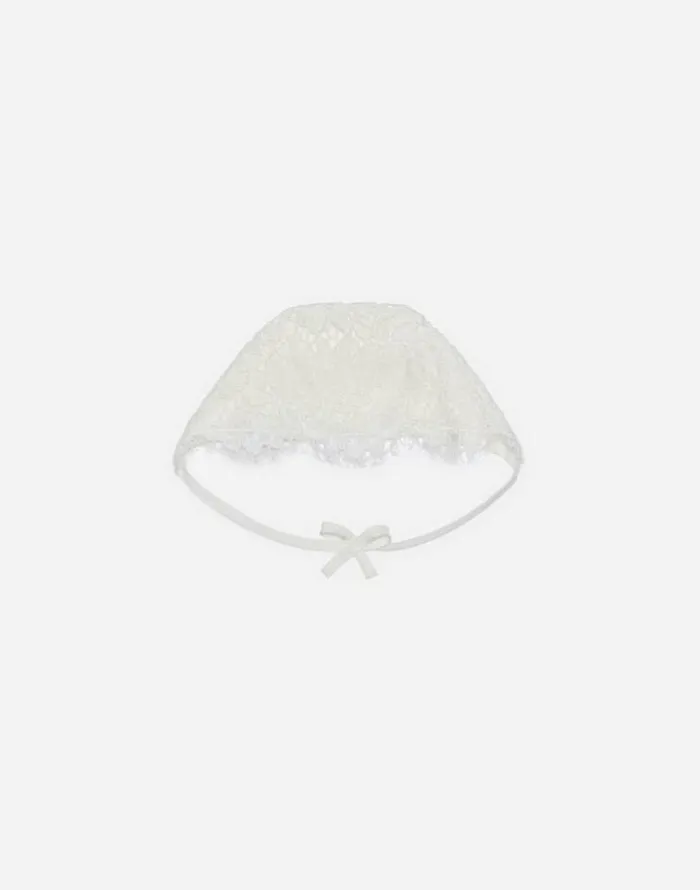 Dolce and Gabbana Accessories And Baby Carriers Children Galloon Lace Bonnet White Dolce and Gabbana Accessories And Baby Carriers Children Galloon Lace Bonnet White