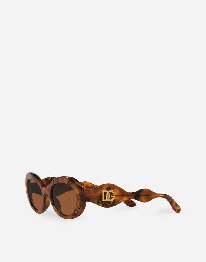 Dolce and Gabbana Accessories Children DG Crossed Sunglasses Animal Print Dolce and Gabbana Accessories Children DG Crossed Sunglasses Animal Print