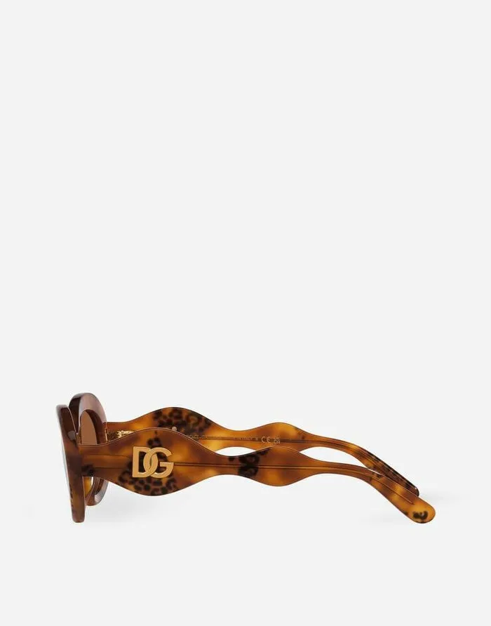 Dolce and Gabbana Accessories Children DG Crossed Sunglasses Animal Print Dolce and Gabbana Accessories Children DG Crossed Sunglasses Animal Print