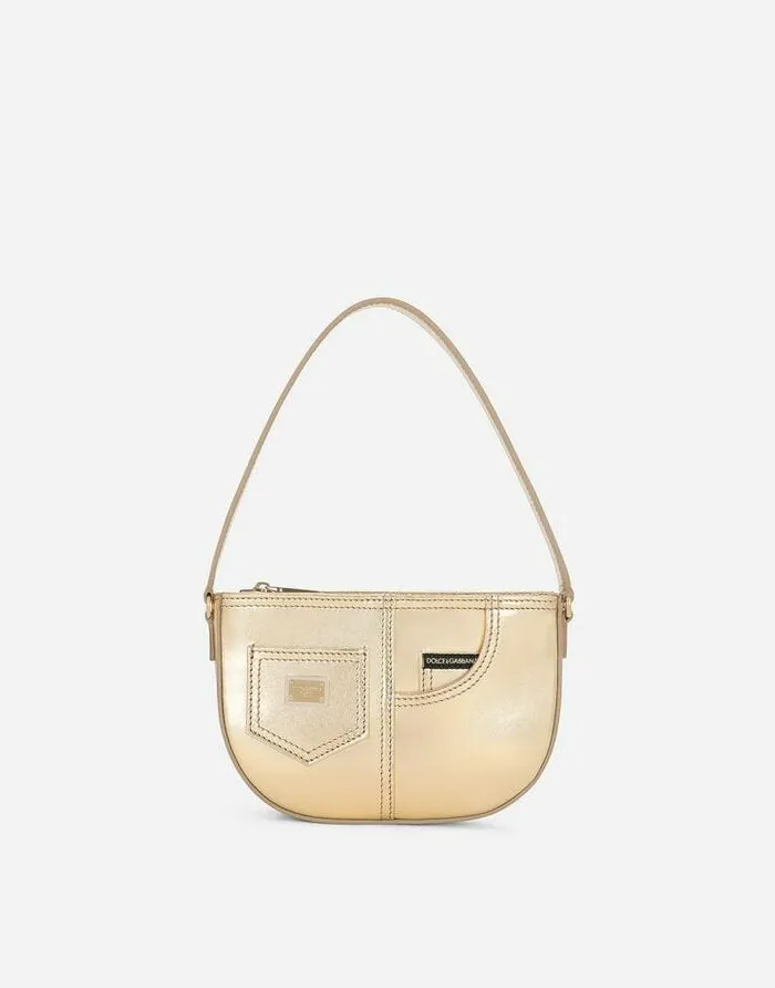 Dolce and Gabbana Accessories Children Foiled Nappa Leather DG Girlie Handbag Gold Dolce and Gabbana Accessories Children Foiled Nappa Leather DG Girlie Handbag Gold