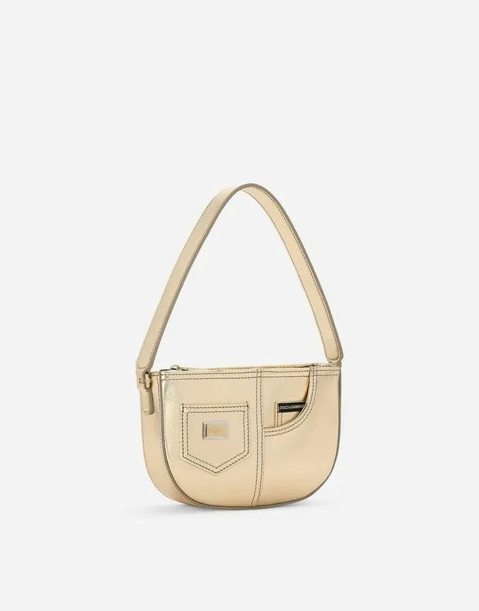 Dolce and Gabbana Accessories Children Foiled Nappa Leather DG Girlie Handbag Gold Dolce and Gabbana Accessories Children Foiled Nappa Leather DG Girlie Handbag Gold