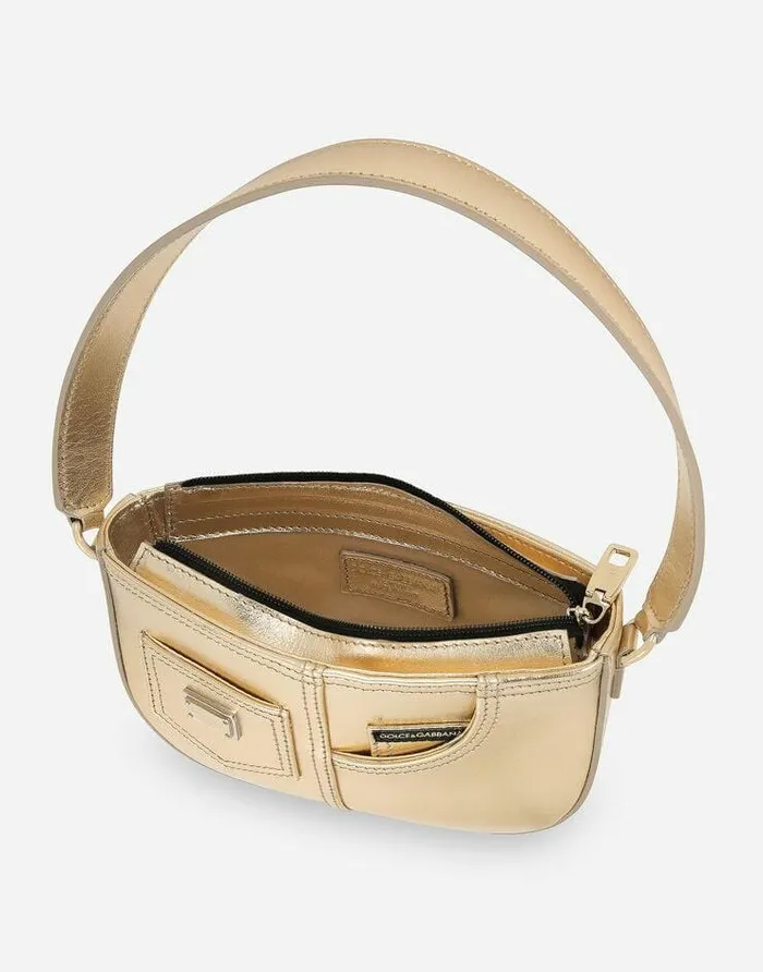 Dolce and Gabbana Accessories Children Foiled Nappa Leather DG Girlie Handbag Gold Dolce and Gabbana Accessories Children Foiled Nappa Leather DG Girlie Handbag Gold