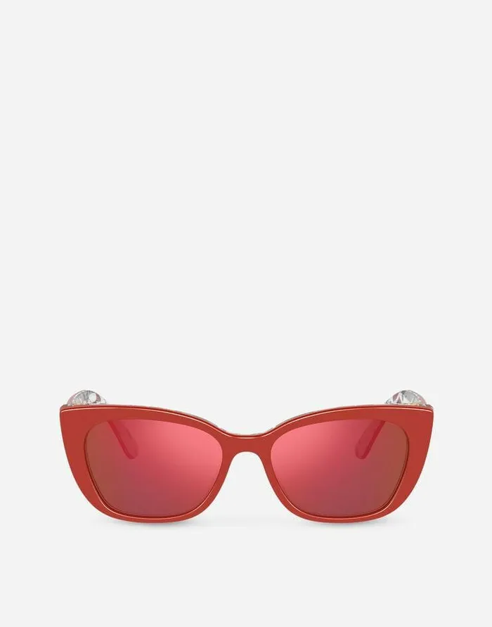 Dolce and Gabbana Accessories Children Happy Garden Sunglasses Red On Flowers Print Dolce and Gabbana Accessories Children Happy Garden Sunglasses Red On Flowers Print