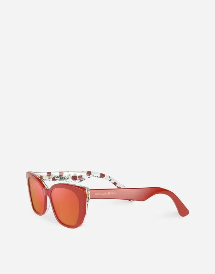 Dolce and Gabbana Accessories Children Happy Garden Sunglasses Red On Flowers Print Dolce and Gabbana Accessories Children Happy Garden Sunglasses Red On Flowers Print