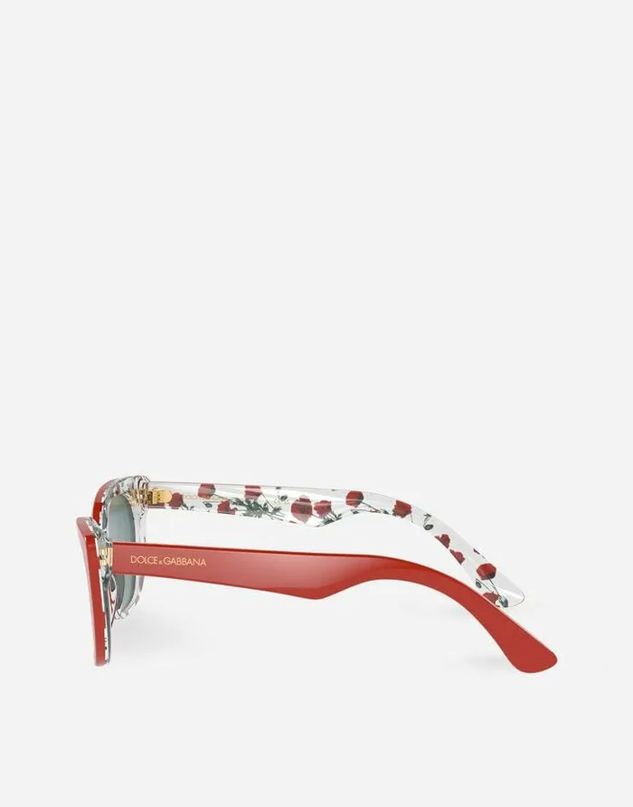 Dolce and Gabbana Accessories Children Happy Garden Sunglasses Red On Flowers Print Dolce and Gabbana Accessories Children Happy Garden Sunglasses Red On Flowers Print