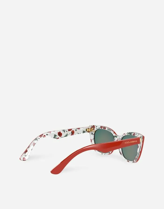 Dolce and Gabbana Accessories Children Happy Garden Sunglasses Red On Flowers Print Dolce and Gabbana Accessories Children Happy Garden Sunglasses Red On Flowers Print