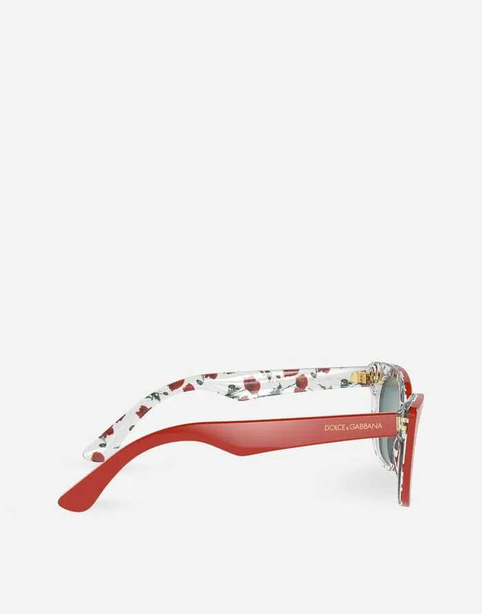 Dolce and Gabbana Accessories Children Happy Garden Sunglasses Red On Flowers Print Dolce and Gabbana Accessories Children Happy Garden Sunglasses Red On Flowers Print