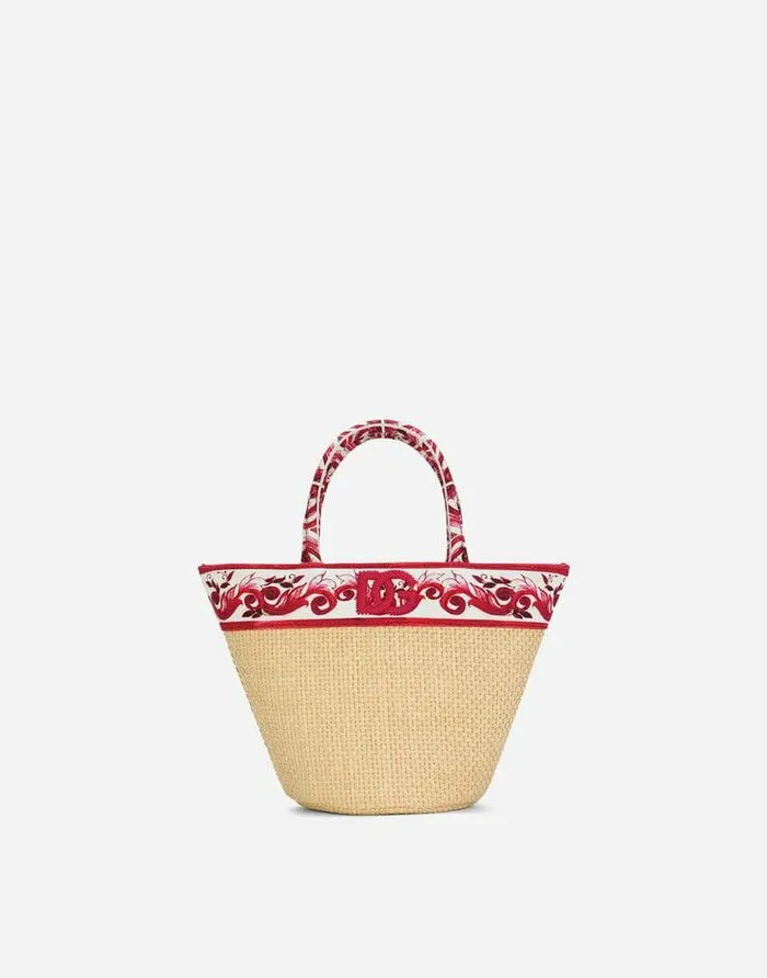 Dolce and Gabbana Accessories Children Straw Handbag Multicolor