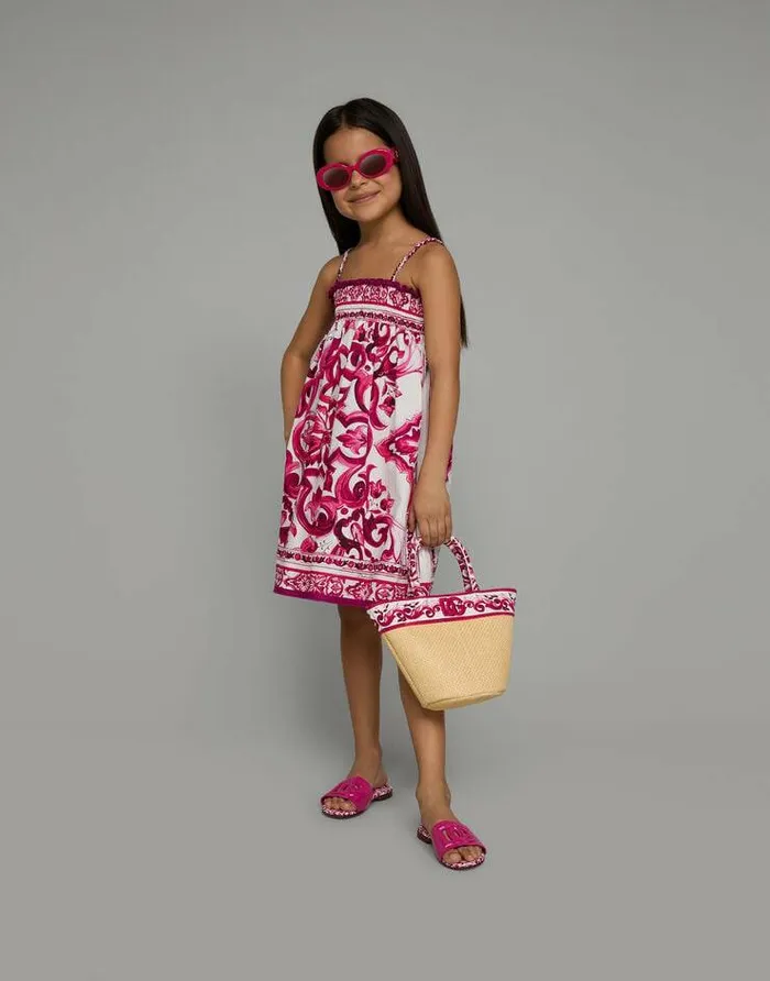 Dolce and Gabbana Accessories Children Straw Handbag Multicolor