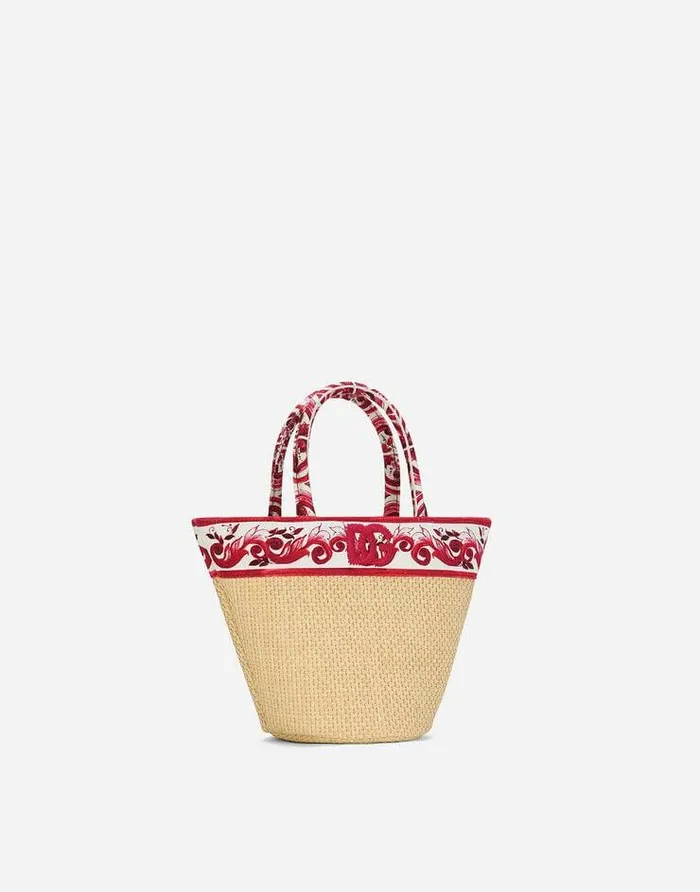 Dolce and Gabbana Accessories Children Straw Handbag Multicolor