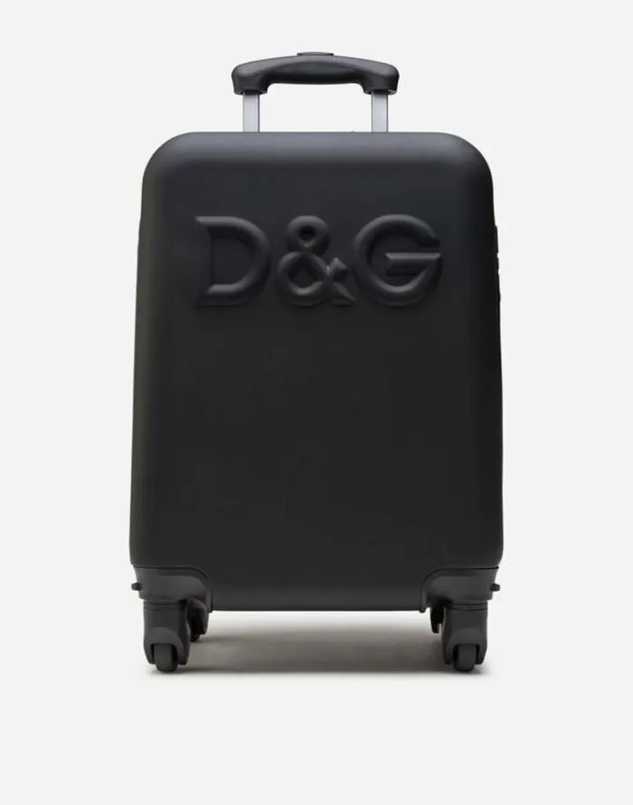 Dolce and Gabbana Accessories Children Travel Trolley With DG Logo Black