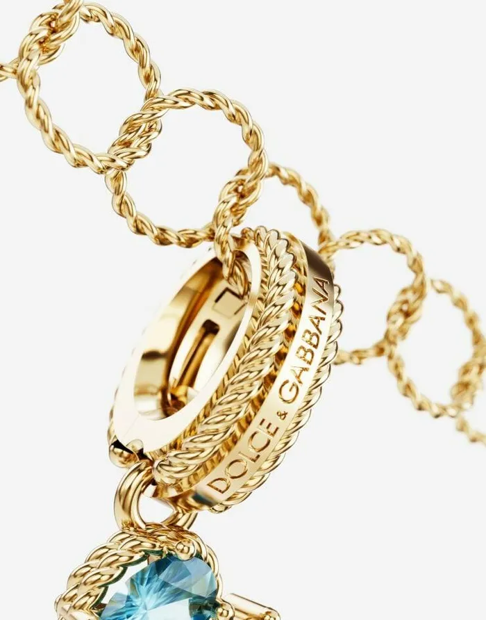 Dolce and Gabbana Alphabet Collection Women Rainbow Alphabet R 18 Kt Yellow Gold Charm With Multicolor Fine Gems Gold Dolce and Gabbana Alphabet Collection Women Rainbow Alphabet R 18 Kt Yellow Gold Charm With Multicolor Fine Gems Gold