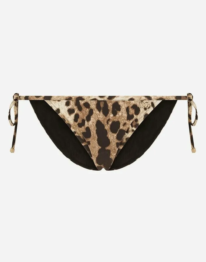 Dolce and Gabbana Beachwear Women Leopardprint String Bikini Bottoms Multicolor Dolce and Gabbana Beachwear Women Leopardprint String Bikini Bottoms Multicolor