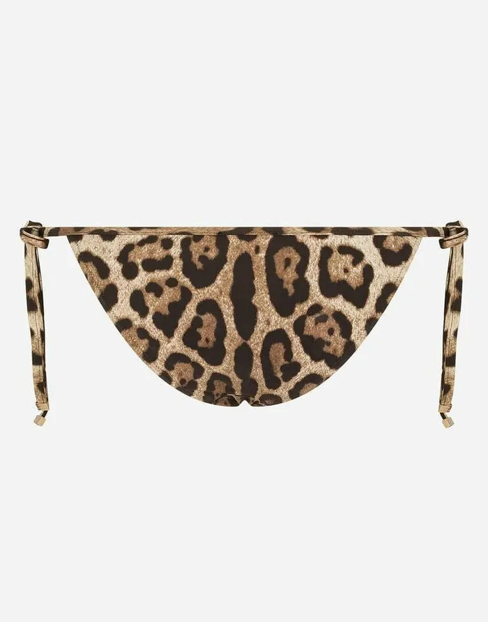 Dolce and Gabbana Beachwear Women Leopardprint String Bikini Bottoms Multicolor Dolce and Gabbana Beachwear Women Leopardprint String Bikini Bottoms Multicolor