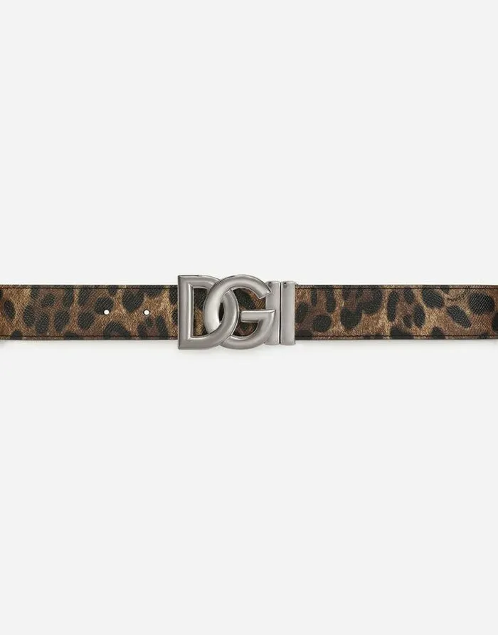 Dolce and Gabbana Belts Men Reversible Leopardprint Calfskin Belt Animal Print Dolce and Gabbana Belts Men Reversible Leopardprint Calfskin Belt Animal Print