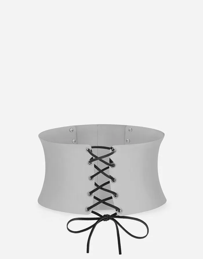 Dolce and Gabbana Belts Women High Corset Belt With Padlocks Silver Dolce and Gabbana Belts Women High Corset Belt With Padlocks Silver