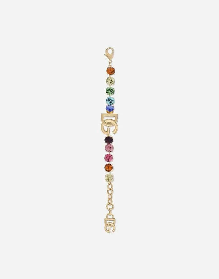 Dolce and Gabbana Bijoux Women Bracelet With Colorful Rhinestones And DG Logo Multicolor Dolce and Gabbana Bijoux Women Bracelet With Colorful Rhinestones And DG Logo Multicolor