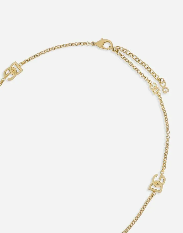 Dolce and Gabbana Bijoux Women Fine Chain Necklace With DG Logos Gold Dolce and Gabbana Bijoux Women Fine Chain Necklace With DG Logos Gold