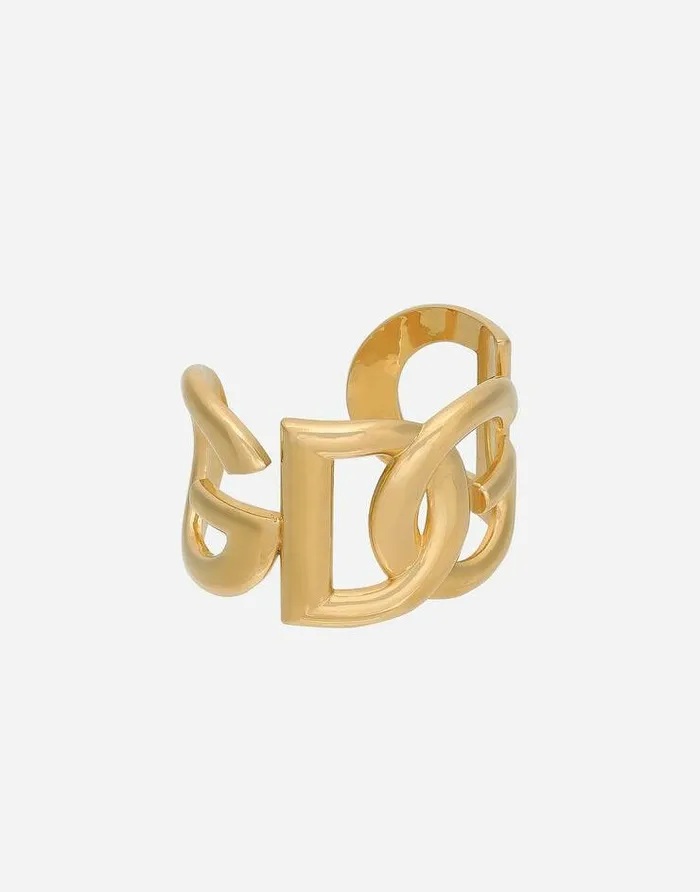 Dolce and Gabbana Bijoux Women Rigid Bracelet With DG Logo Gold Dolce and Gabbana Bijoux Women Rigid Bracelet With DG Logo Gold