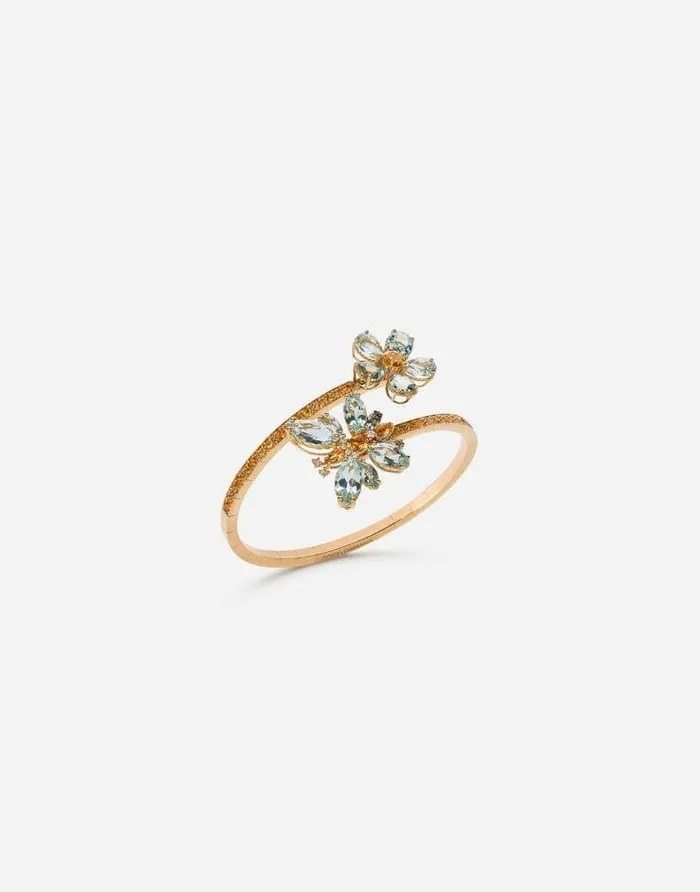 Dolce and Gabbana Bracelets Women Spring Yellow Gold Bracelet With Butterflyshaped Settings And Floral Decoration Gold Dolce and Gabbana Bracelets Women Spring Yellow Gold Bracelet With Butterflyshaped Settings And Floral Decoration Gold