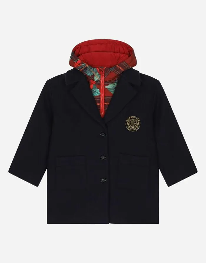 Dolce and Gabbana Coats And Jackets Children Singlebreasted Coat With Matching Detachable Gilet Blue Dolce and Gabbana Coats And Jackets Children Singlebreasted Coat With Matching Detachable Gilet Blue