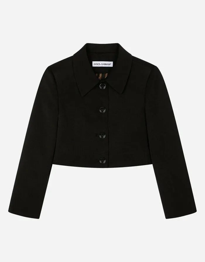 Dolce and Gabbana Coats And Jackets Children Singlebreasted Cropped Jacket Black Dolce and Gabbana Coats And Jackets Children Singlebreasted Cropped Jacket Black