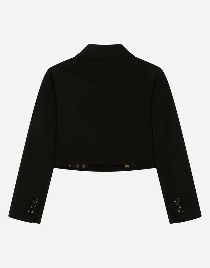 Dolce and Gabbana Coats And Jackets Children Singlebreasted Cropped Jacket Black Dolce and Gabbana Coats And Jackets Children Singlebreasted Cropped Jacket Black
