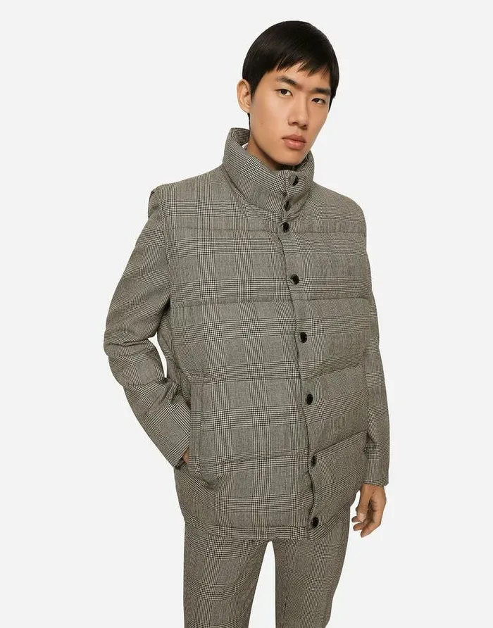 Dolce and Gabbana Coats And Jackets Men Quilted Check Wool Vest Multicolor Dolce and Gabbana Coats And Jackets Men Quilted Check Wool Vest Multicolor