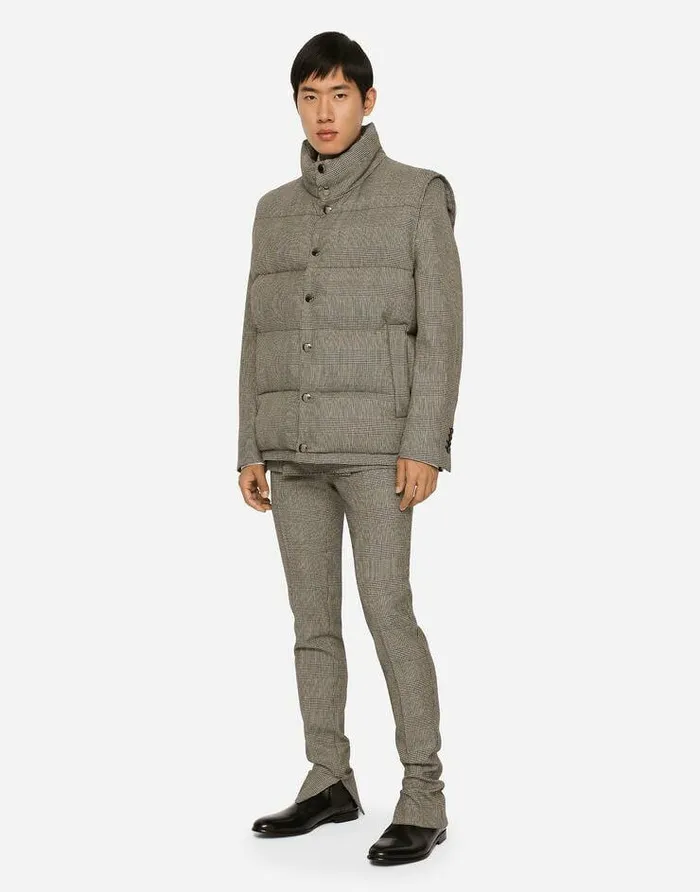 Dolce and Gabbana Coats And Jackets Men Quilted Check Wool Vest Multicolor Dolce and Gabbana Coats And Jackets Men Quilted Check Wool Vest Multicolor