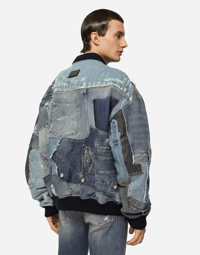 Dolce and Gabbana Coats And Jackets Men Stretch Patchwork Denim Jacket Multicolor Dolce and Gabbana Coats And Jackets Men Stretch Patchwork Denim Jacket Multicolor