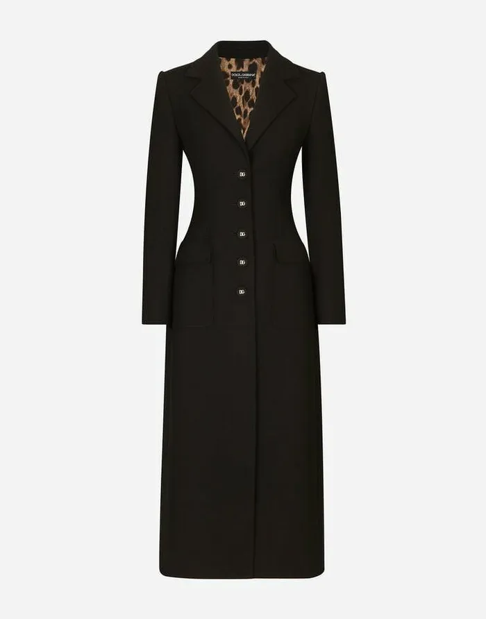 Dolce and Gabbana Coats And Jackets Women Singlebreasted Double Crepe Coat Black Dolce and Gabbana Coats And Jackets Women Singlebreasted Double Crepe Coat Black