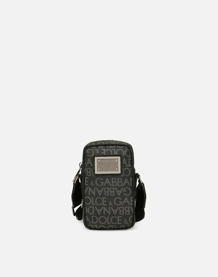 Dolce and Gabbana Crossbody Bags Men Small Coated Jacquard Crossbody Bag Multicolor Dolce and Gabbana Crossbody Bags Men Small Coated Jacquard Crossbody Bag Multicolor