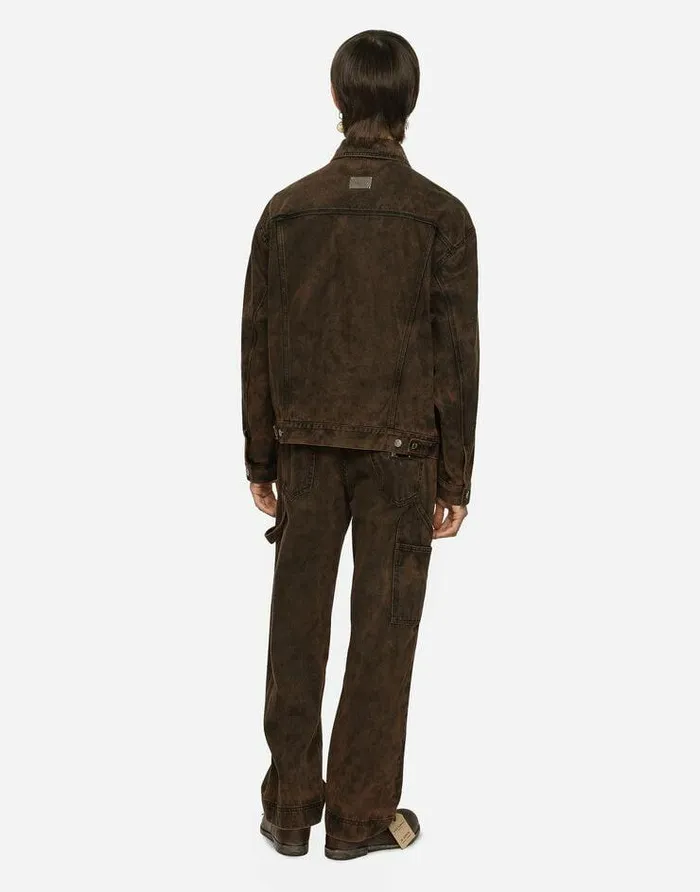 Dolce and Gabbana Denim Men Overdyed Denim Jacket Multicolor Dolce and Gabbana Denim Men Overdyed Denim Jacket Multicolor