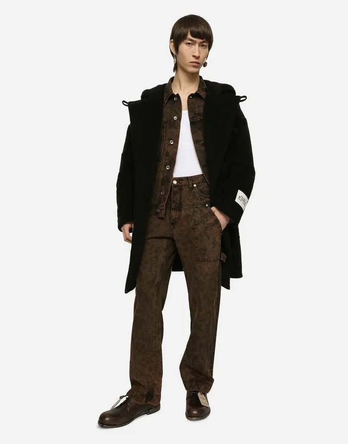 Dolce and Gabbana Denim Men Overdyed Denim Jacket Multicolor Dolce and Gabbana Denim Men Overdyed Denim Jacket Multicolor