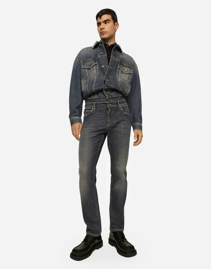 Dolce and Gabbana Denim Men Regularfit Blue Wash Stretch Jeans Multicolor Dolce and Gabbana Denim Men Regularfit Blue Wash Stretch Jeans Multicolor