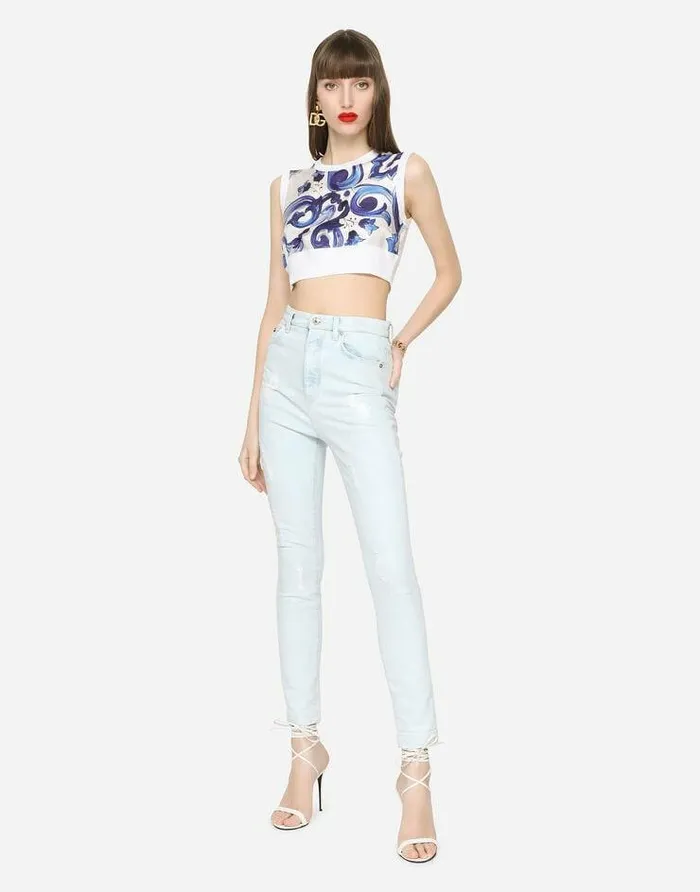 Dolce and Gabbana Denim Women Light Blue Denim Grace Jeans Multicolor Dolce and Gabbana Denim Women Light Blue Denim Grace Jeans Multicolor