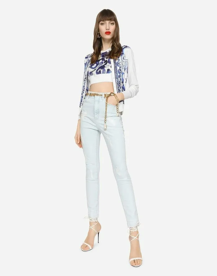 Dolce and Gabbana Denim Women Light Blue Denim Grace Jeans Multicolor Dolce and Gabbana Denim Women Light Blue Denim Grace Jeans Multicolor