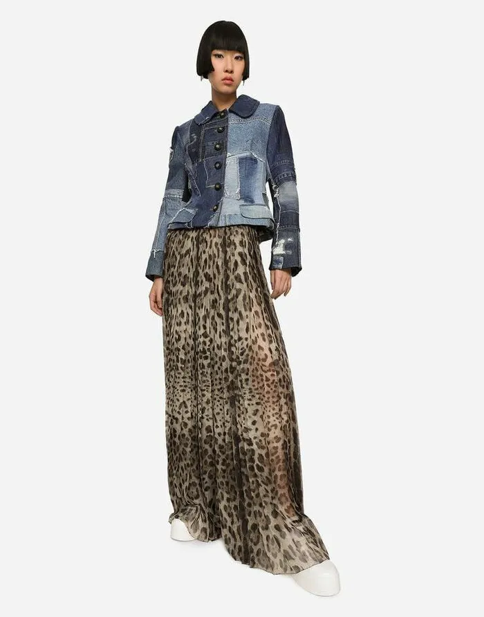Dolce and Gabbana Denim Women Singlebreasted Denim Patchwork Jacket Multicolor Dolce and Gabbana Denim Women Singlebreasted Denim Patchwork Jacket Multicolor