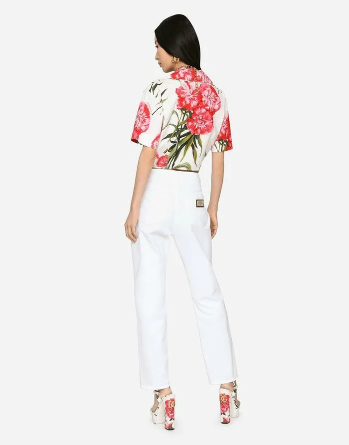 Dolce and Gabbana Denim Women White Denim Boyfriend Jeans With Rips Multicolor Dolce and Gabbana Denim Women White Denim Boyfriend Jeans With Rips Multicolor