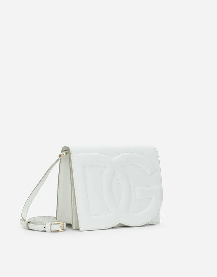 Dolce and Gabbana DG Logo Bag Women Calfskin DG Logo Bag Crossbody Bag White Dolce and Gabbana DG Logo Bag Women Calfskin DG Logo Bag Crossbody Bag White