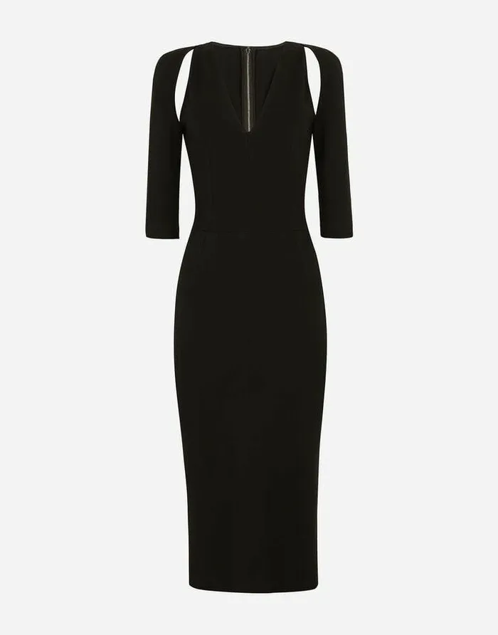 Dolce and Gabbana Dresses Women Jersey Calflength Dress With Cutouts Black