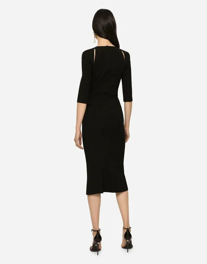 Dolce and Gabbana Dresses Women Jersey Calflength Dress With Cutouts Black Dolce and Gabbana Dresses Women Jersey Calflength Dress With Cutouts Black