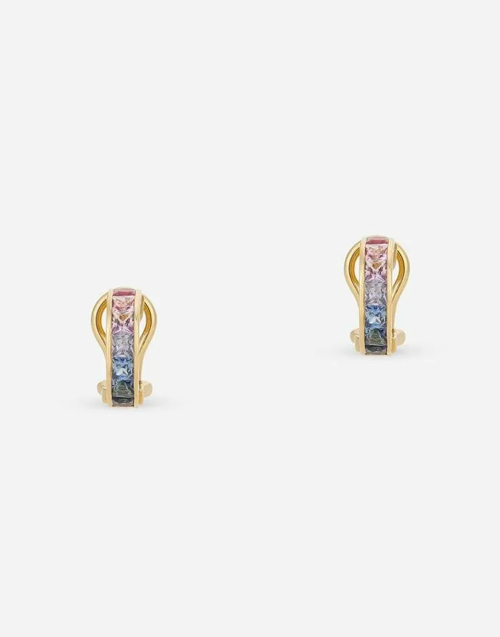 Dolce and Gabbana Earrings Women Rainbow Earrings In Yellow Gold 18kt With Multicolor Sapphires And Diamonds Gold Dolce and Gabbana Earrings Women Rainbow Earrings In Yellow Gold 18kt With Multicolor Sapphires And Diamonds Gold
