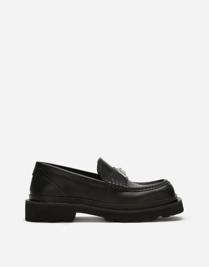 Dolce and Gabbana Flat Women Calfskin Loafers Black