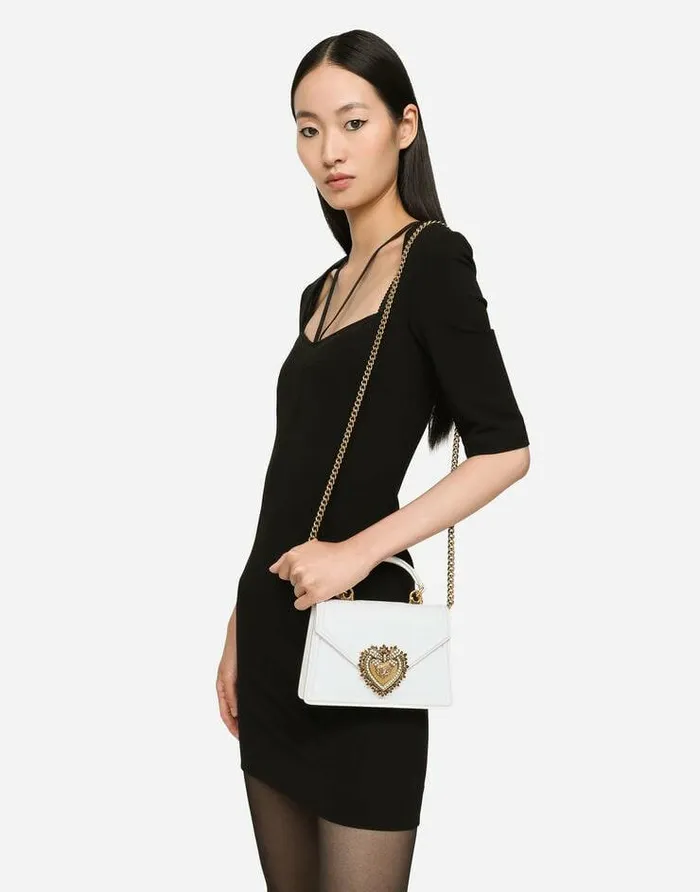Dolce and Gabbana Handbags Women Small Smooth Calfskin Devotion Bag White Dolce and Gabbana Handbags Women Small Smooth Calfskin Devotion Bag White