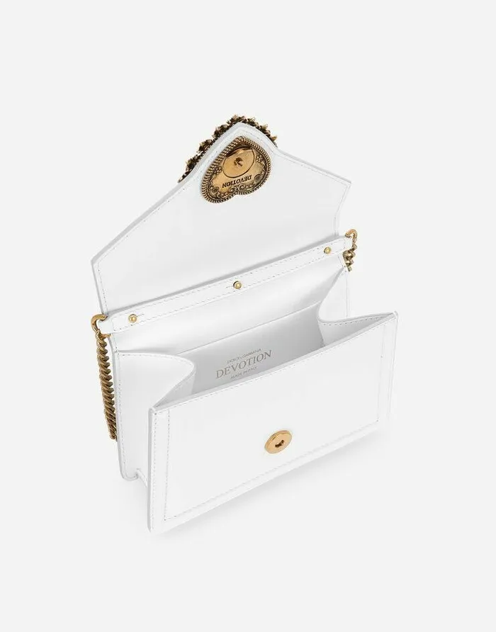 Dolce and Gabbana Handbags Women Small Smooth Calfskin Devotion Bag White Dolce and Gabbana Handbags Women Small Smooth Calfskin Devotion Bag White